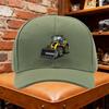 Unisex Baseball Cap Unisexs Vintage Backhoe  Excavator Graphic Baseball Cap Adjustable Snapback Hat with Yellow Design for Outdoo