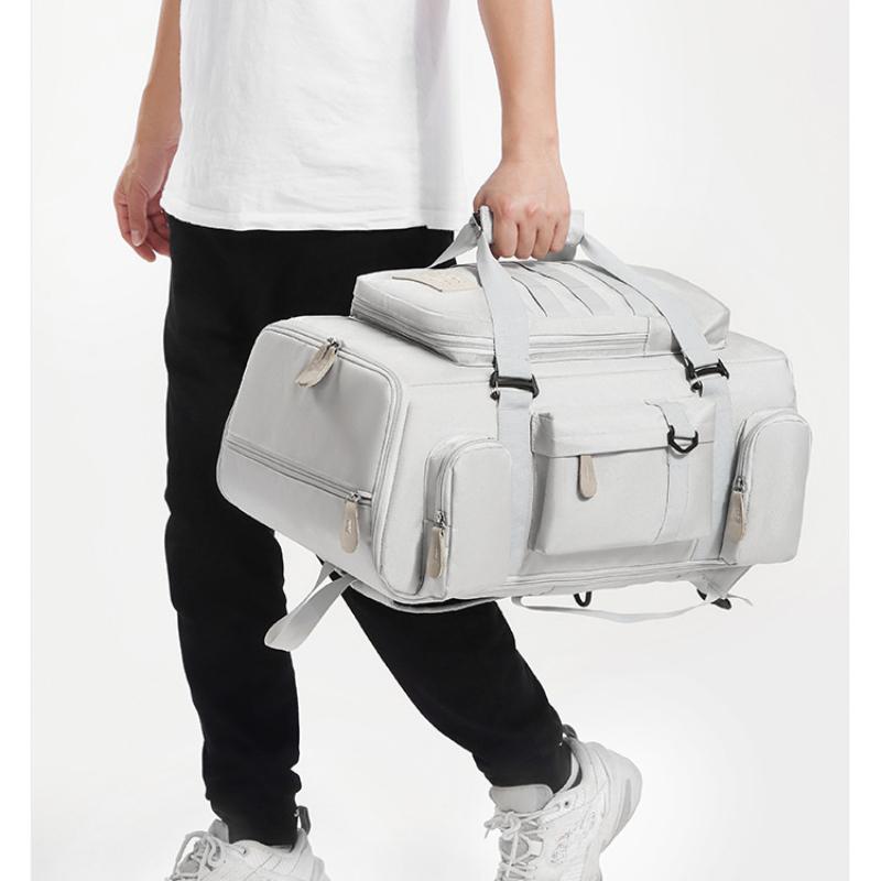 Trendy Waterproof Nylon Travel Backpack Long-distance Touring Business Trip Luggage Bag Detachable Handheld Strap College Student Computer Schoolbag