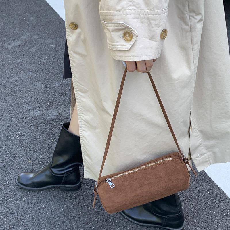 New fashion popular cylinder bag women's retro simple pen holder bag shoulder messenger bag