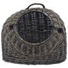 VidaXL Transport Cage for Cats Grey 60x45x45 Cm Natural Willow