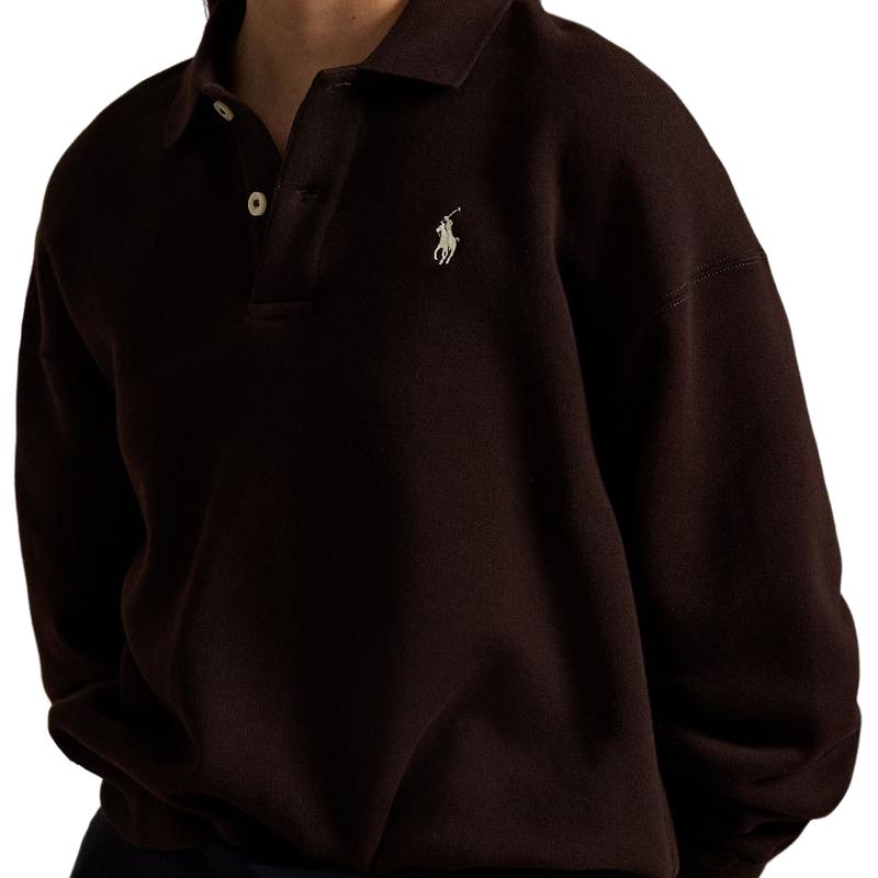 Polo Ralph Lauren Long Sleeve Fleece Pullover Polo Shirt Women Tops 211947966-009