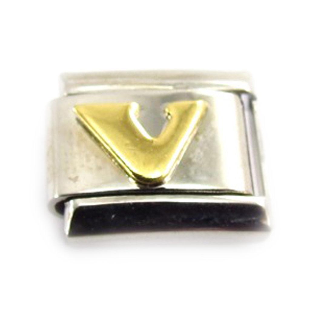 Les Trésors De Lily [C6036] - Gold 'Letter V' Mesh