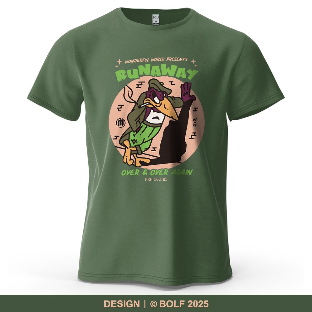 Runaway Bird Funky Printed Men's T-Shirt Oversized Vintage Graphic Tees for Women Tops Tees Casual Streetwear