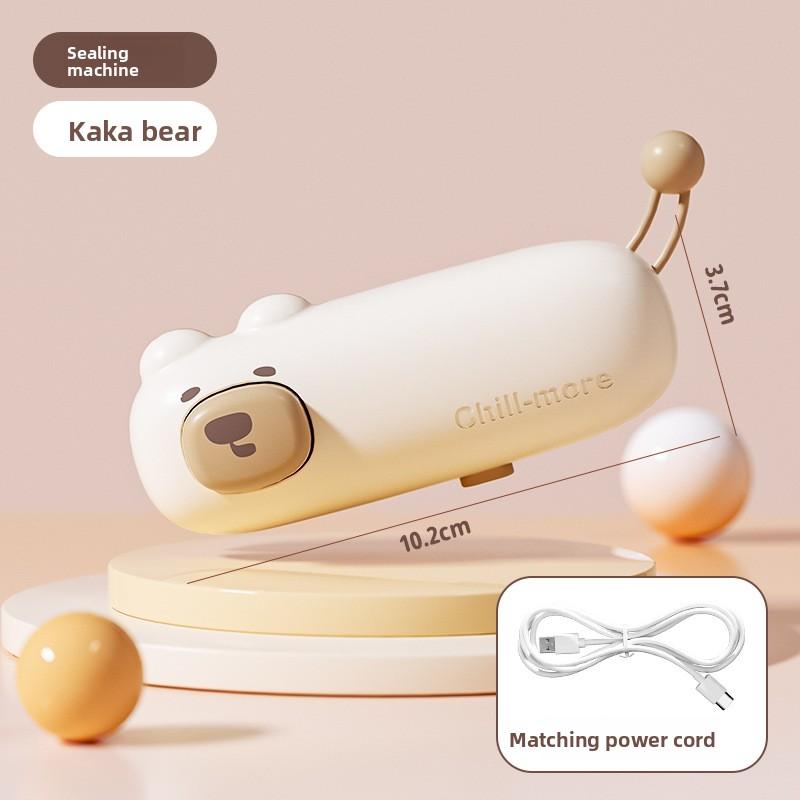 

Small Household Sealing Machine, Portable Mini Snack Sealing Machine, Plastic Bag Sealing, Clamp Sealing and Heat Sealing Machine Kaka Bear