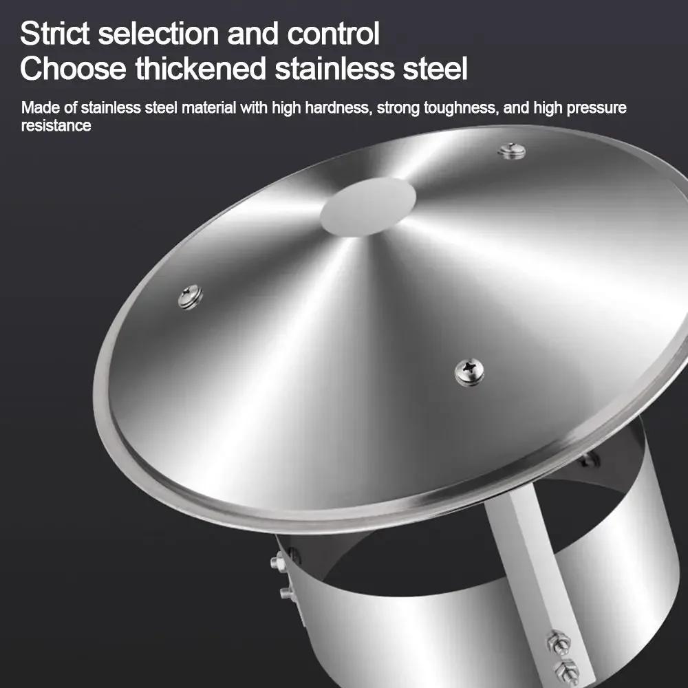 75-160mm Ventilated Rain Cap Stainless Steel Exterior Wall Air Outlet Stove Pipe Protector Cover Chimney Exhaust Hood Fireplaces