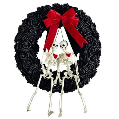 Skull Wreath for Halloween Festivities Scary Rose Skeleton Garlands Accessories Party Indoor Outdoor Party Decorations