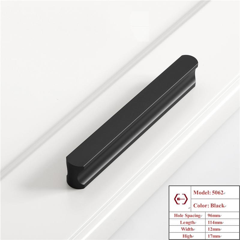 Hidden Furniture Handle Gold Black Gray Kitchen Cabinet Knob Wardrobe Drawer Pull Kitchen Extended Door Handle Accessories Knobs