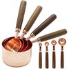 Edelstahl Messlöffel Set mit Walnussholzgriff - Set von 4/8 Kupfer Messbecher für trockene und flüssige Zutaten