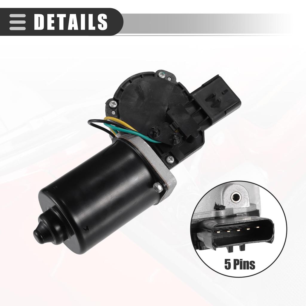 Motoforti Metal Windshield Wiper Motor for Jeep Wrangler 2007-2017, Black/Silver Tone, Part Number 68002388AA