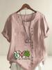 Women's Fashion Love Letter Print with Lines Shot Sleeve T-shirt Loose Cotton Shirt Casual Loose Summer Plus Size Blouse Tops