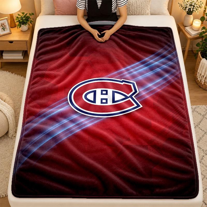 Flannel BlanketMontreal Canadiens Warm Soft Throw Blanket for Indoor Sofa Bed Living Room Use