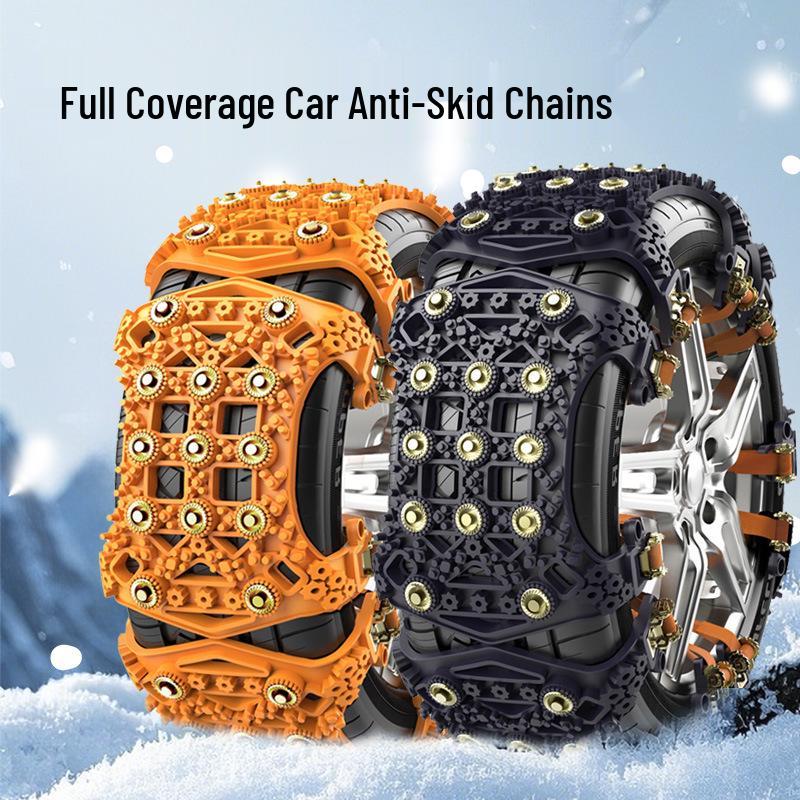 Universal Car Emergency Anti-Skid Tire Chains for Sedans and SUVs - Snow Track Safety