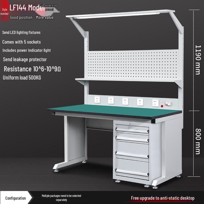 Heavy-Duty Anti-Static Multifunctional Workbench with Thickened Steel Frame for Maintenance and Inspection.