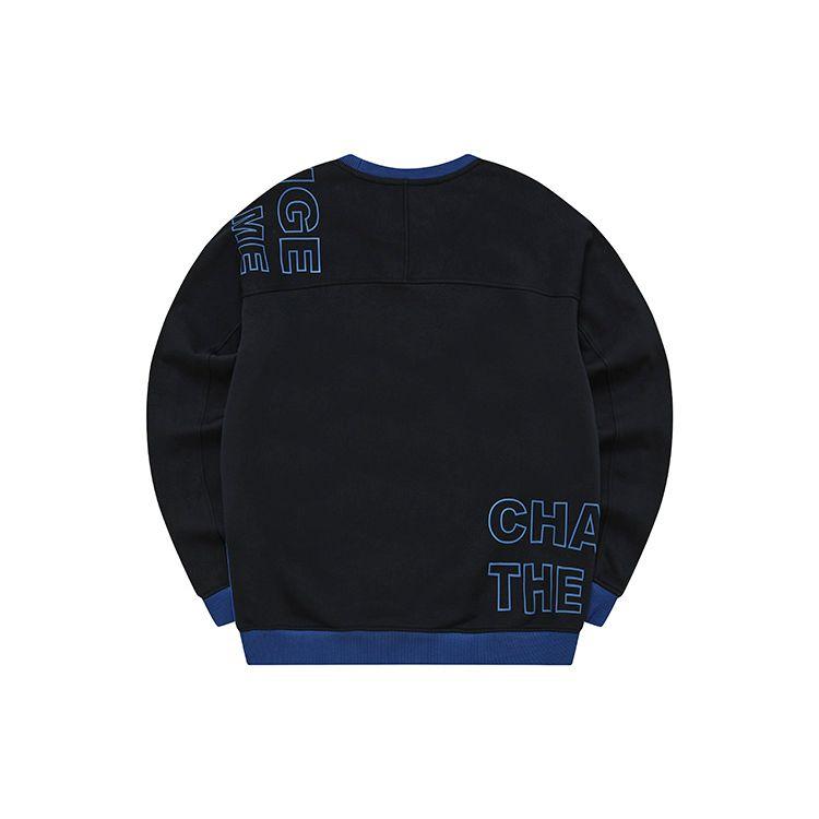 Fila Fusion Large Logo Print Loose Knit Pullover Long Sleeve Sweatshirt Men sweatshirt Pearl-Blue T11M241211FBU