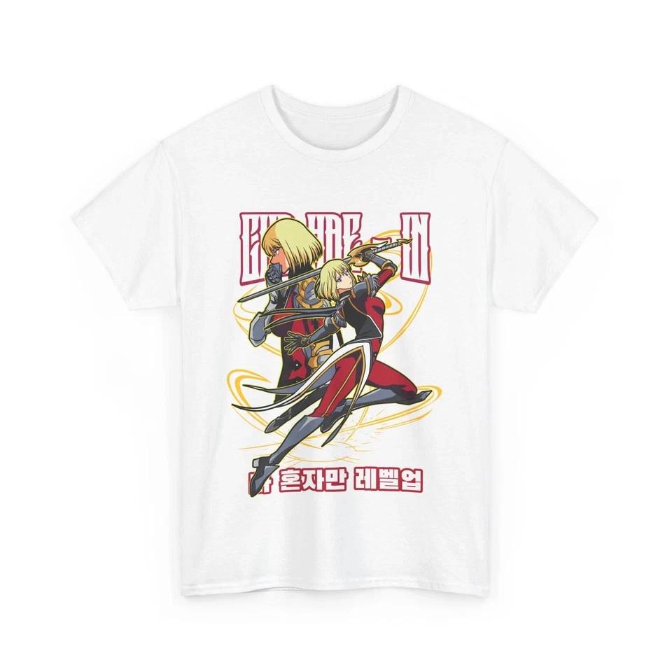 Solo Leveling Anime Tshirt Sung Jinwoo Tee Cha Haein Shirt White S