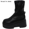 Streetový styl Podzim Zima Dlouhé Kozačky po Koleno Dámské Módní Platforma Vysoké Podpatky Boty Nazouvací Párty Botas Mujer