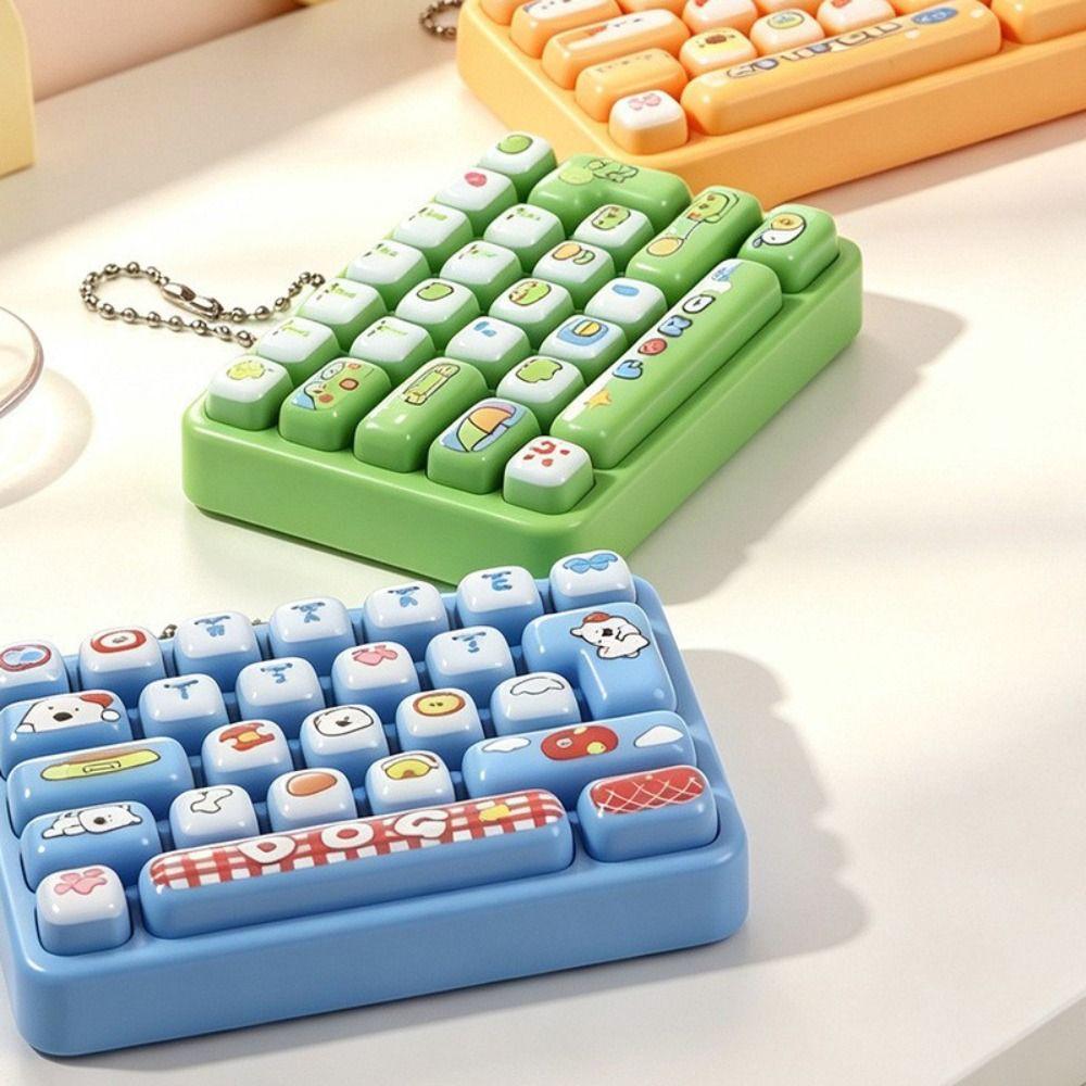 Animals 26 Keys Keyboard Keychain Mini Stress Relief Fidget Toy  Backpack Decor
