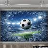 2D Fußballstadion Wandteppich, Fußball der durch eine Glaswand bricht Wandbehang