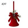 Christmas Tree Hanging Decor Nordic Velvet Bell Ornament, Flocked Bells for Matte Flocking Festive Decorations Door Window Decor, Holiday Home