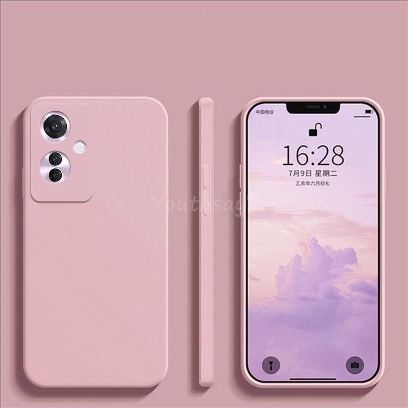 Para OPPO Reno 11 F Funda Reno 11F Cubierta Silicona Líquida Lisa Suave TPU Anti-caída Capa Protectora de Teléfono Cubierta Reno11 F Funda