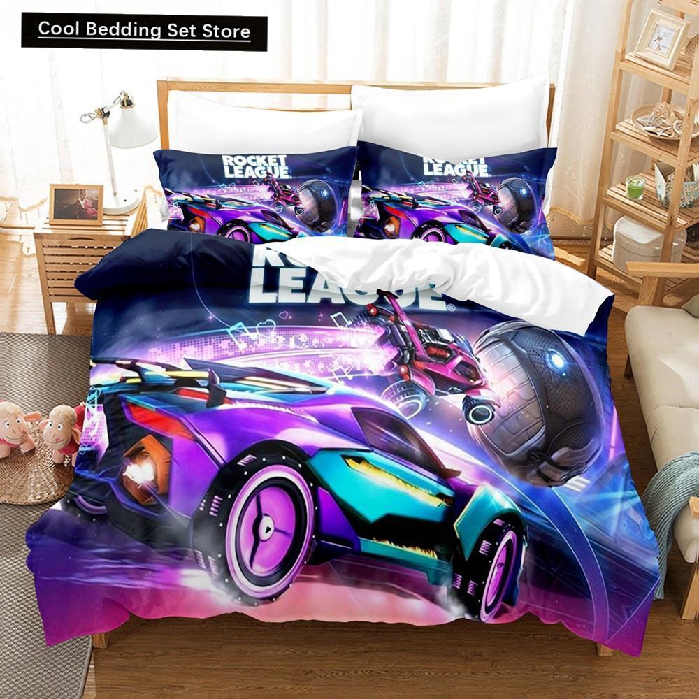 New Rocket League Bedding Set Bedspread Single Twin Full Queen King Size Car Rocket League Bed Set Kids Boy Bedroom Duvet Cover