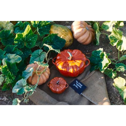 Staub "Pumpkin Cocotte 13cm" Ceramic Heat-Resistant Storage Container, Microwave-Safe [Official Japanese Product] La Cocotte Special Shape 40511-555