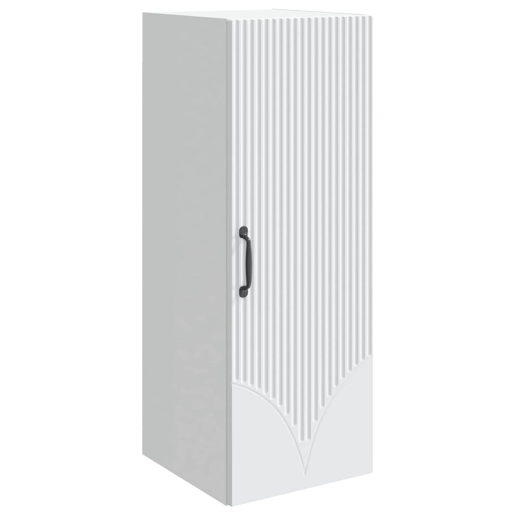Wall Mounted Cabinet White 33 X 34.5 X 90 Cm Particleboard