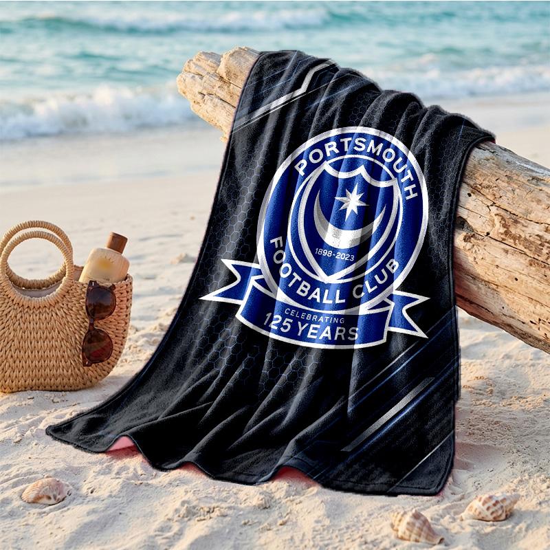 Asciugamano da Spiaggia Morbido Asciugatura Rapida Tema Portsmouth FC?Asciugamano Asciutto Per Vacanze Estive Al Mare Nuoto