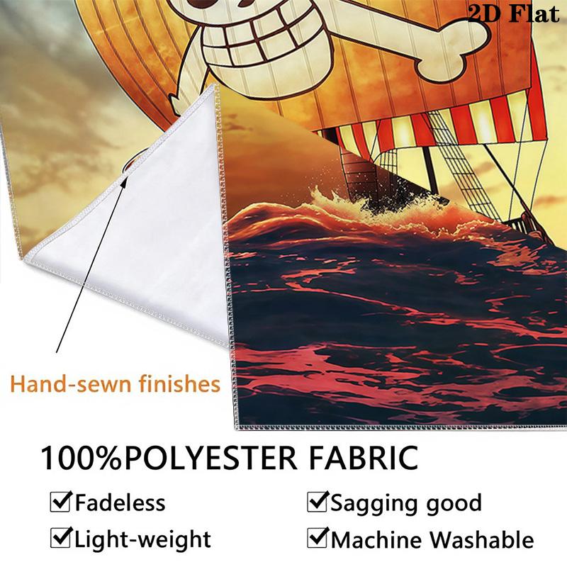 One Piece Jolly Roger Logo Wall Tapestry Aesthetic Wall Hanging Printed Fabric Blanket Decorative Tapestries For Bedroom Living Room Home Decor