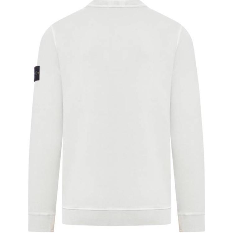 STONE ISLAND Logo Patch Crew Neck Long Sleeve Sweatshirt Men Sweatshirt Gray 811561241-V0160