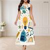 Women Plus Size Round Neck Triple Keyhole Cutout Sleeveless Cartoon Construction Vehicle Printed Maxi Dress