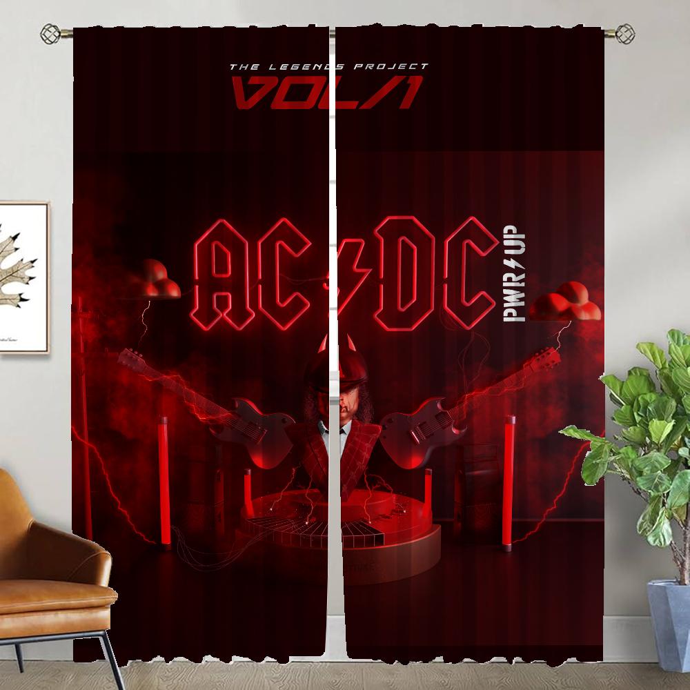 Rock-ACDC Halloween Decoration Home Interior Curtains for Living Room Curtain Shades Tulle for Bedroom Partition Kitchen Elegant