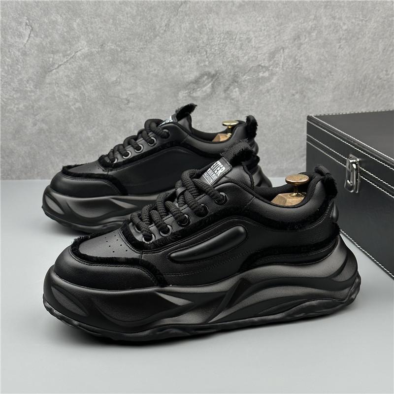 Sneakers Casual Men Designer Punk Board Shoes Fashion Microfiber Leather Canvas  Breathable Height Increased Flat Platform Shoes