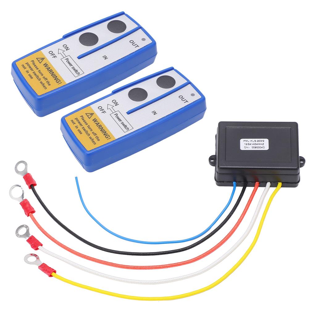 75ft Wireless Winch Remote Control Kit Battery Powered Built in Antenna LED Indicator Universal for Car ATV Truck