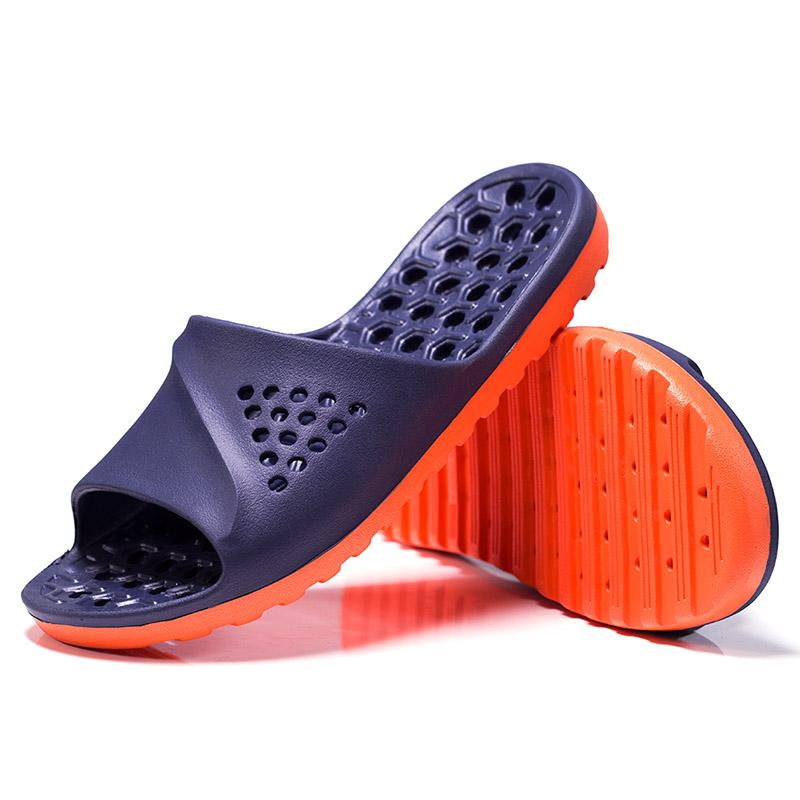 Men's Slippers With Flat Feet Hollow Bathroom Leaking Quick-drying Massage Soles Lightweight Sandals
