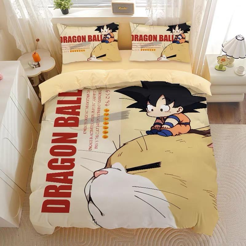 Bandai Print Dragon Ball Bedding Set Duvet Cover Pillowcase Anime Cartoon Twin Full Queen Bed Comforter Cover Boys Bedroom Gifts