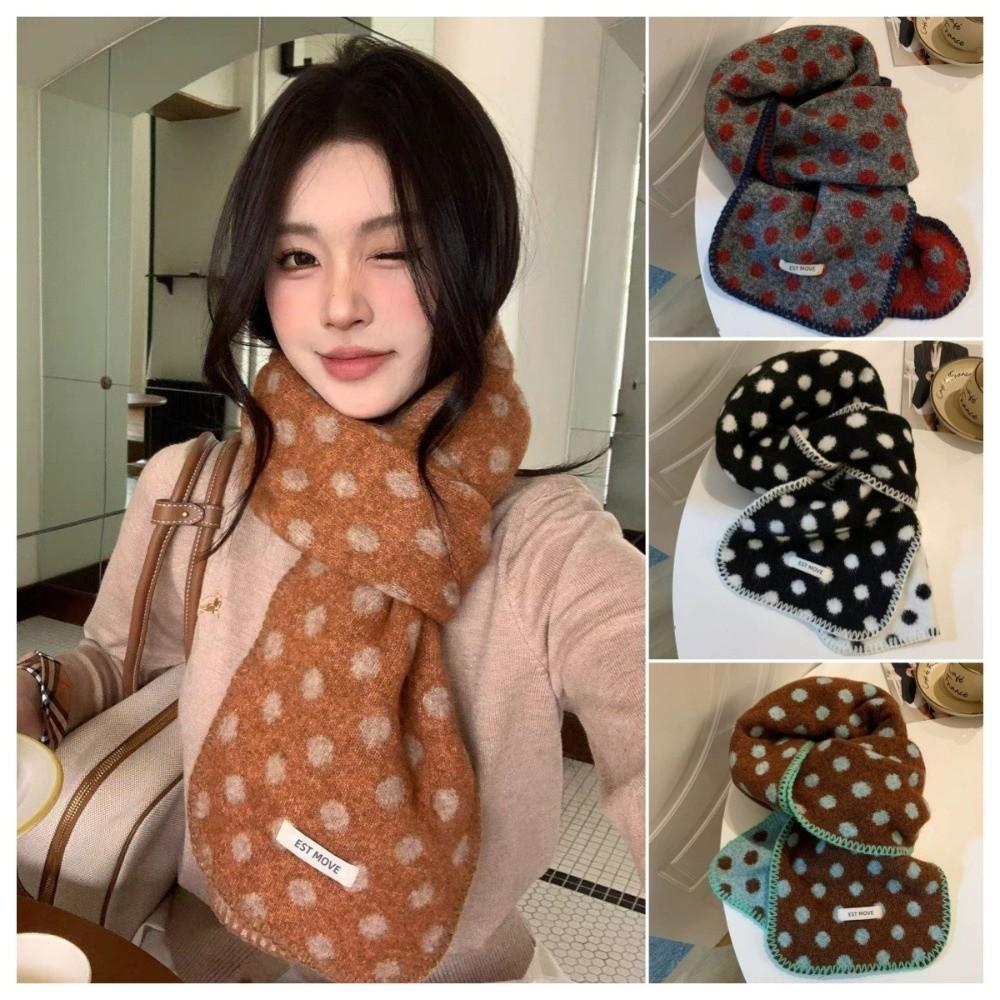 Koreanischer Wollschal Leichter Nackenschal Modischer Gepunkteter Schal Geschenk