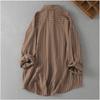 Camicia da Donna Estiva in Lino a Manica Lunga Top a Righe Ampia Casual Versatile Giacca Parasole Camicia