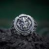Retro Viking Silver Ring Norse Celtic Warrior Head Men Jewelry