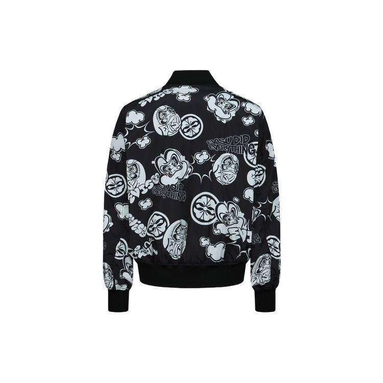 Evisu FW22 Full Print Graffiti Pilot Jacket Men Jackets Black 2ESHTM3JK712RXPL