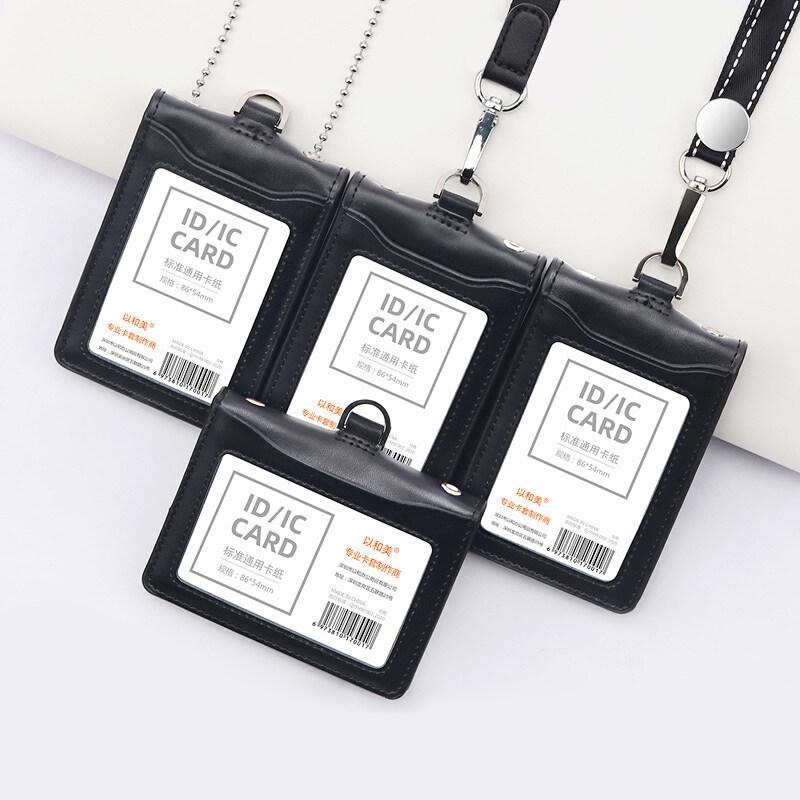2022 NEW Formal US Reporter Police Agent ID Badge Business Work Card Holder Neck Lanyard Genuine Leather id card holders Case High Office Supplies