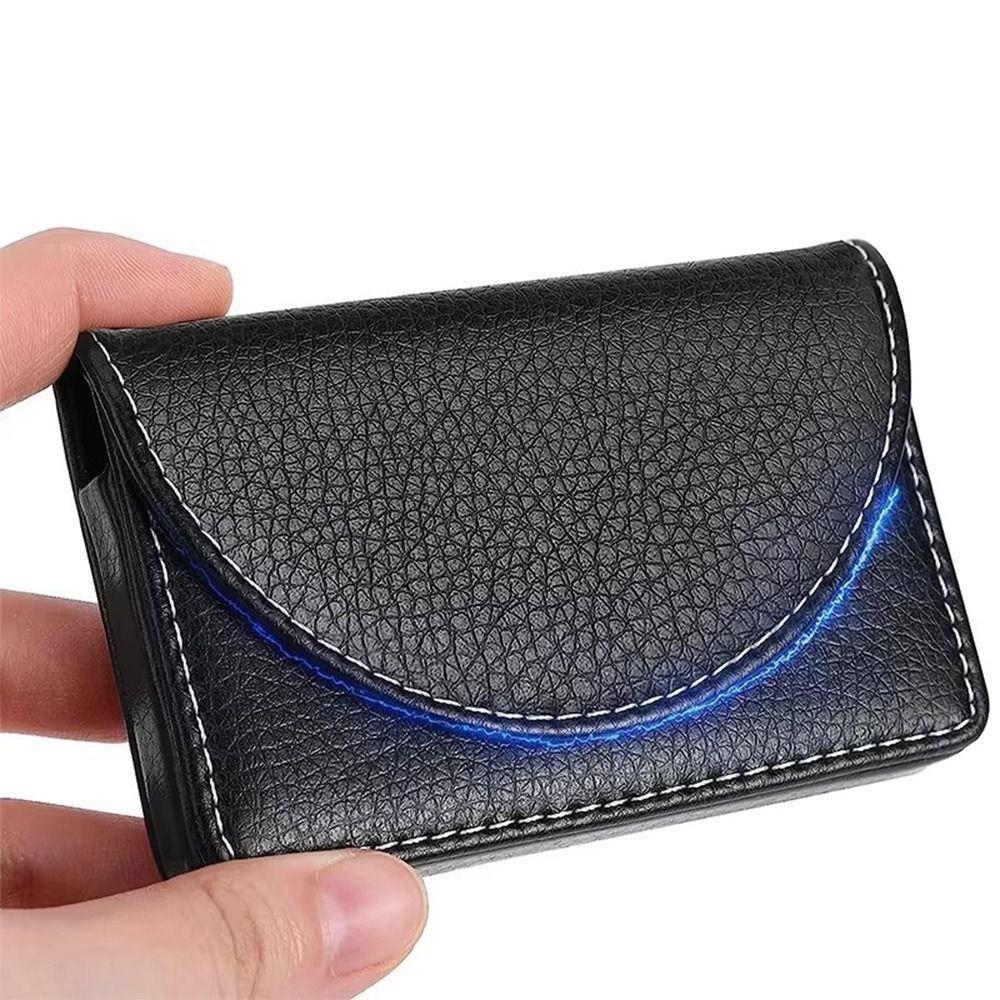 High Quality PU Leather Card Case Magnetic Buckle ID Card Holder Fashion Business Card Holder  Gift