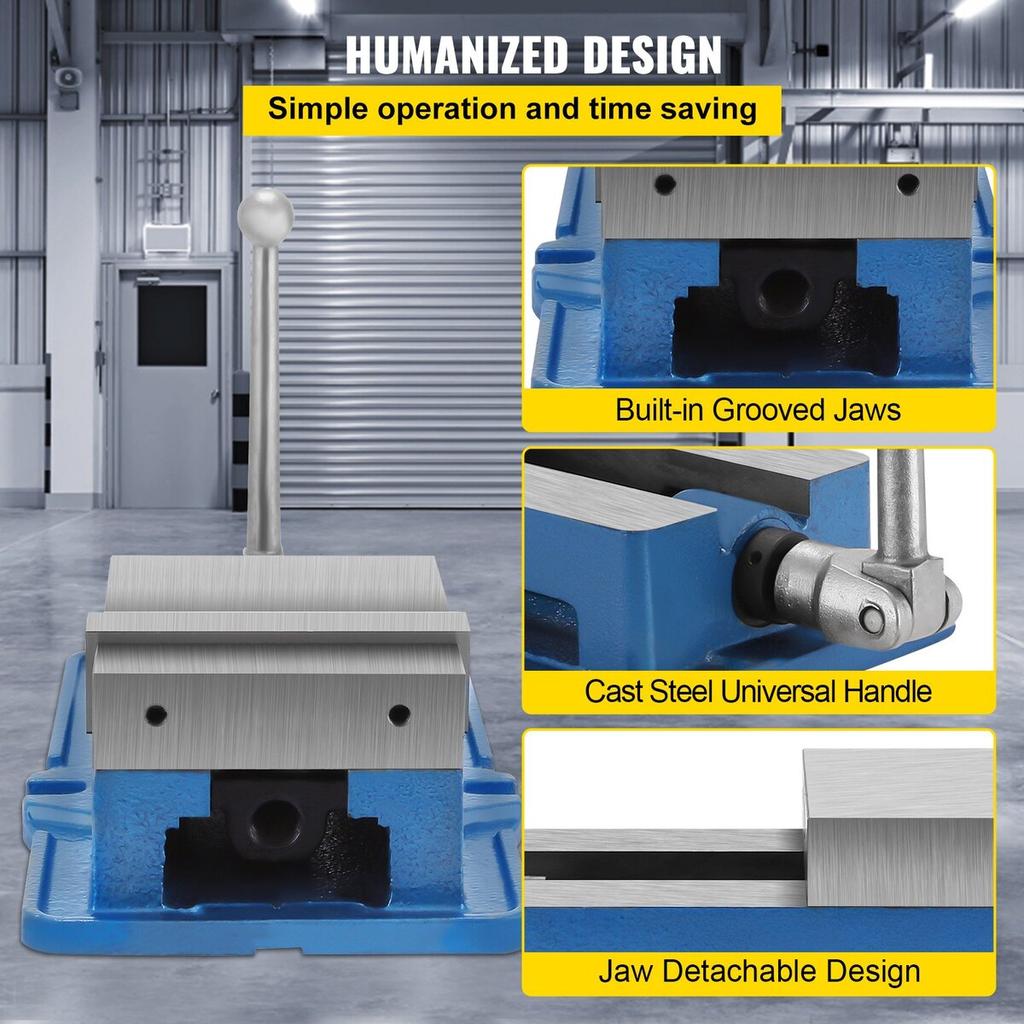 6 Inch Powerful Precise Clamping Vice, 59.4lbs Vice Machine Vice Precision Vice Accessory Set, 1-3/4Inch Jaw Precise Clamping Lock Table Vice