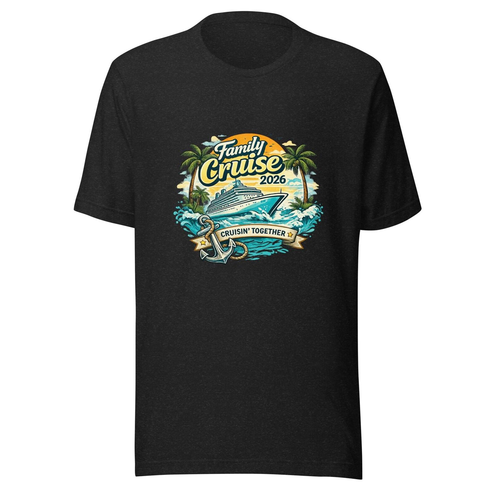 Family Cruise 2026 Matching Shirts, Cruisin Together Vacation Tee 3XL