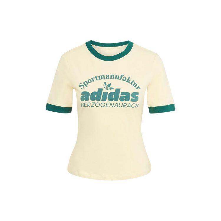 

Жіноча спортивна футболка Adidas Originals Retro Graphic Print Slim Fit, жовта IT9868 XS