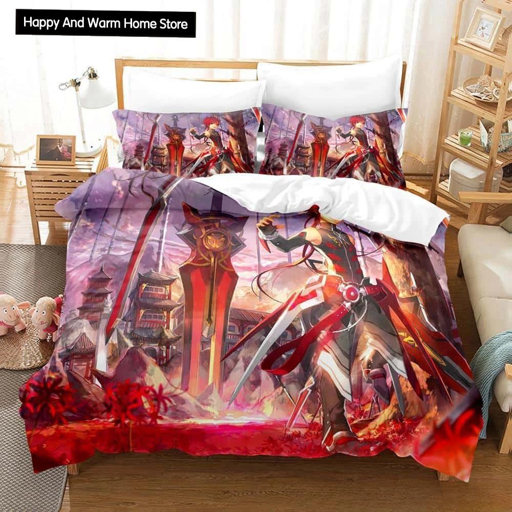 3D Print Anime Elsword Bedding Set Single Twin Full Queen King Size Bed Set Adult Boy Bedroom Duvet cover Sets For Home Textiles