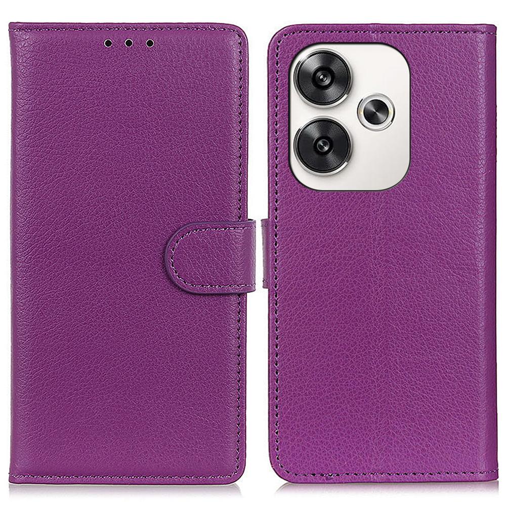 For Xiaomi Poco F6 5G/Redmi Turbo 3 5G Case Wallet Litchi Grain Leather Phone Cover