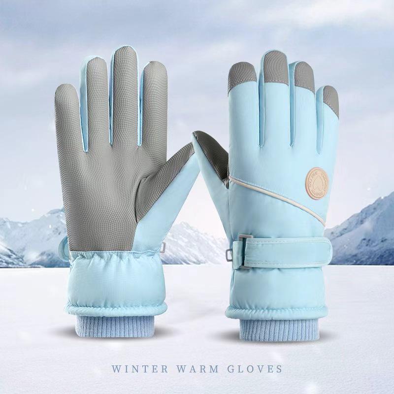 Women's Winter Touchscreen Windproof Gloves - Thick, Velvet-Lined for Warmth, Cold-Proof, Ideal for Skiing, Riding, and Electric Car Use