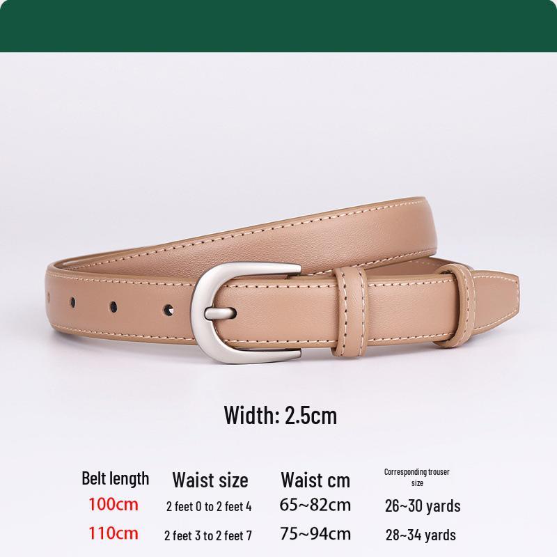 2024 Women's High-End Cowhide Pin Buckle Belt for Business and Formal Wear