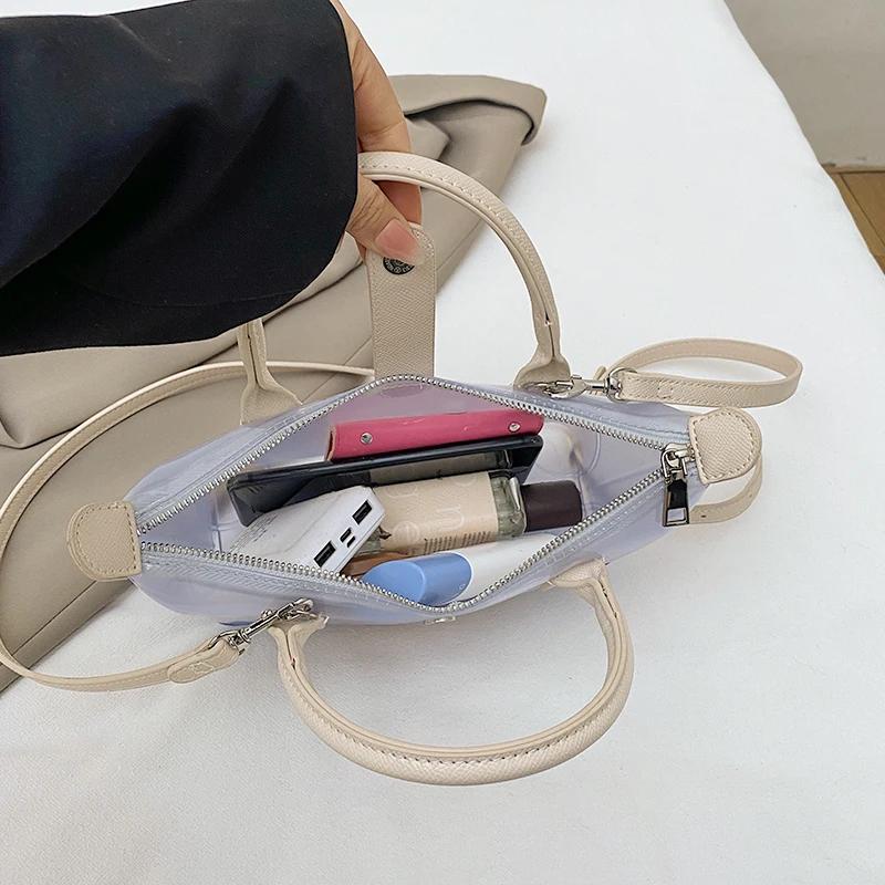 Transparent PVC Ladies Small Handbags Stadium Approved Women Clear Bag Fashion Waterproof Casual Simple Crossbody Shoulder Bags